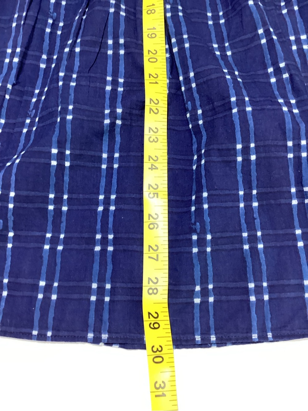 Madewell Pull-On Midi Skirt in Shibori Indigo Plaid - Picture 11 of 13